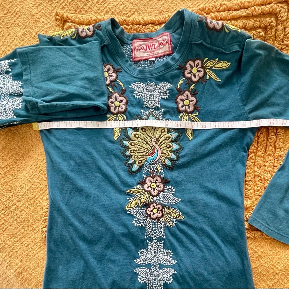 Vintage JWLA Johnny Was Embroidered Floral Peacock long sleeve Womens Bohemian - Picture 8 of 10
